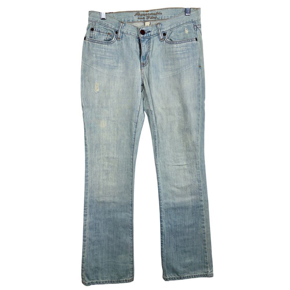 Abercrombie & Fitch Blue Denim Light Wash Low Rise Bootcut Jeans Womens Size 2 R